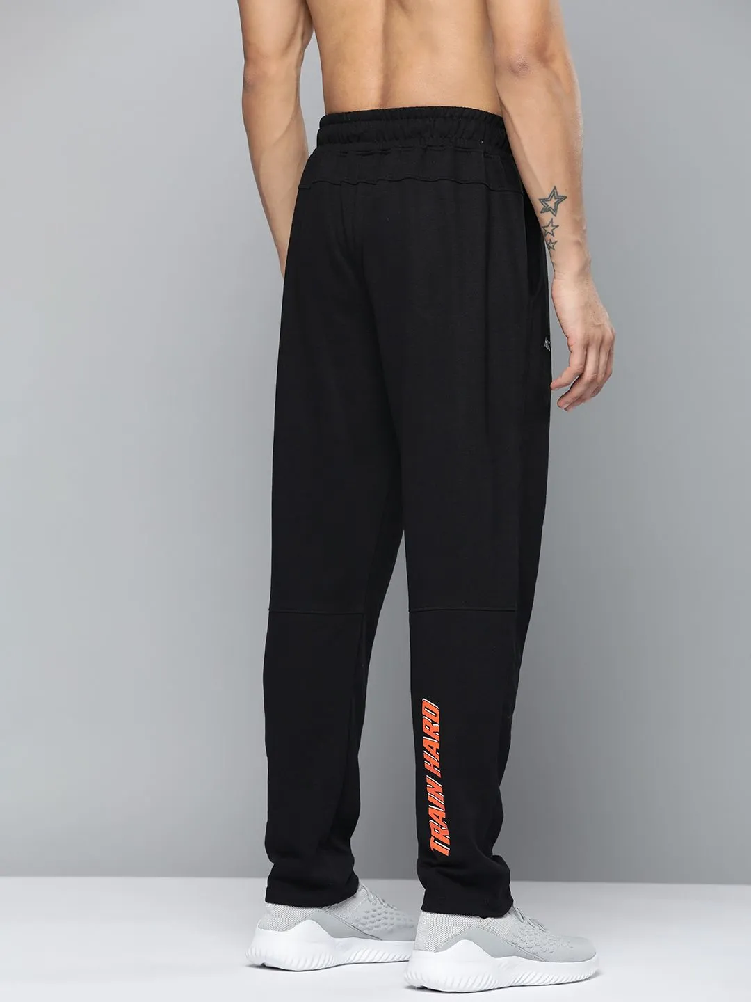 HRX By Hrithik Roshan Men Jet Black Rapid-Dry Solid Training Track Pants