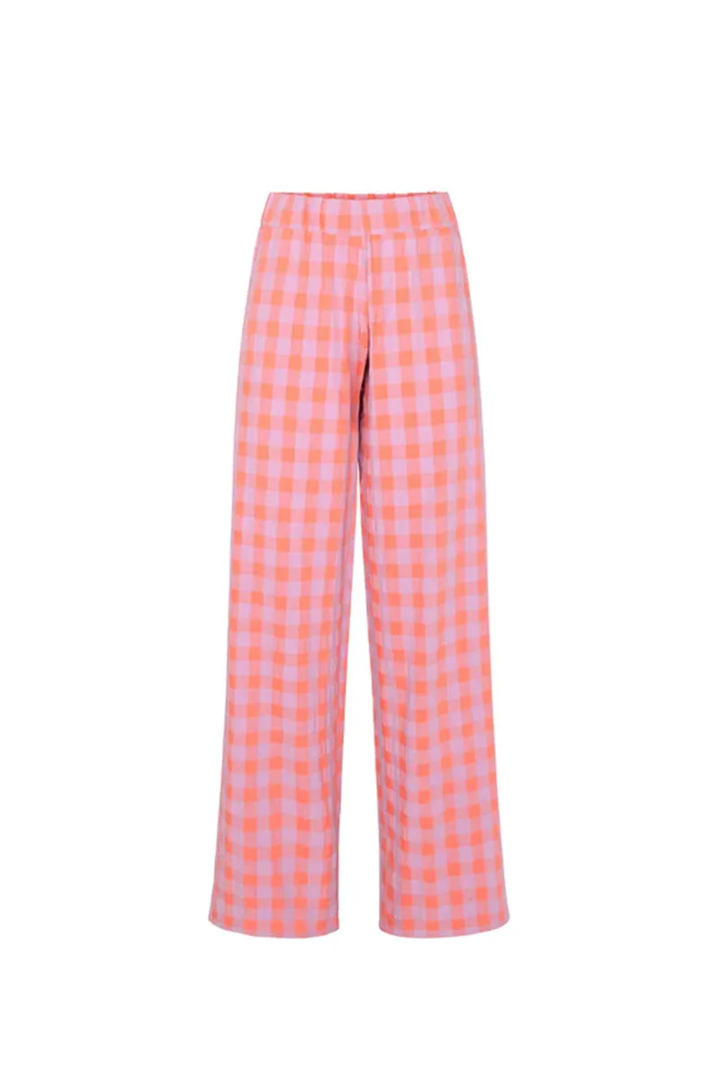 HUS1216 Plaid Balloon Sleeve Set