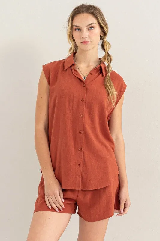 HYFVE Linen Shirt and Shorts Set