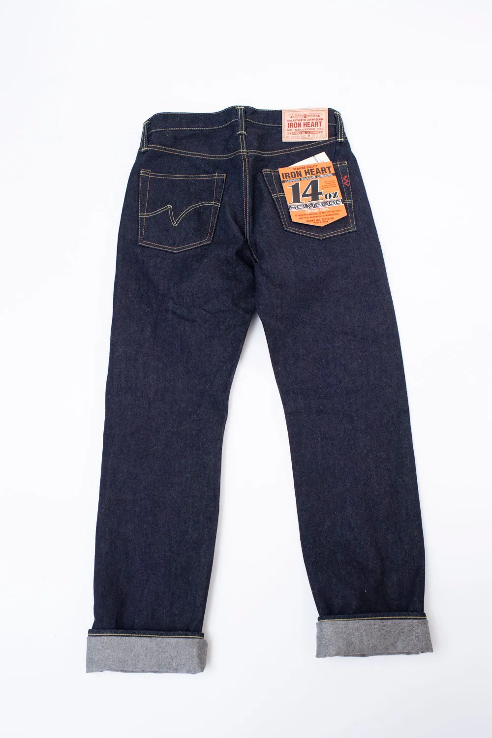 IH-888S-142 - 14oz Selvedge Denim Medium/High Rise Tapered Cut Jeans - Indigo