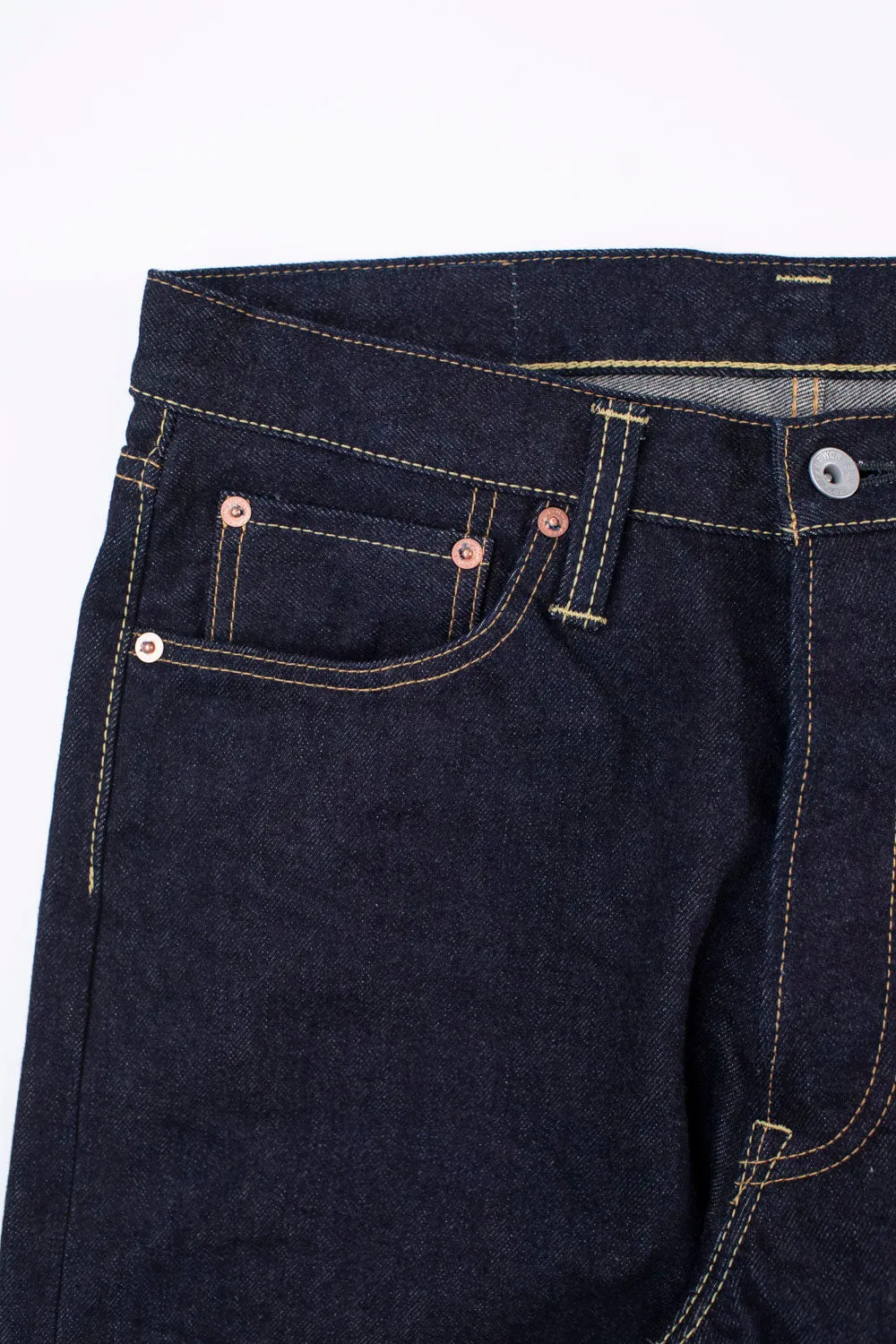 IH-888S-142 - 14oz Selvedge Denim Medium/High Rise Tapered Cut Jeans - Indigo