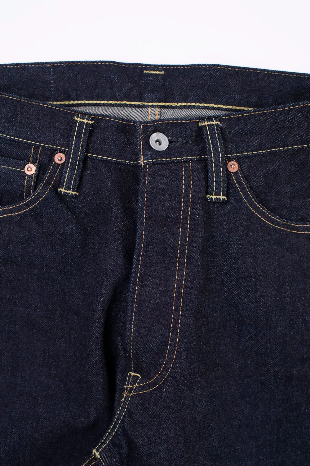 IH-888S-142 - 14oz Selvedge Denim Medium/High Rise Tapered Cut Jeans - Indigo
