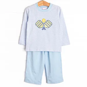 In a Pickle Applique Pant Set, Blue