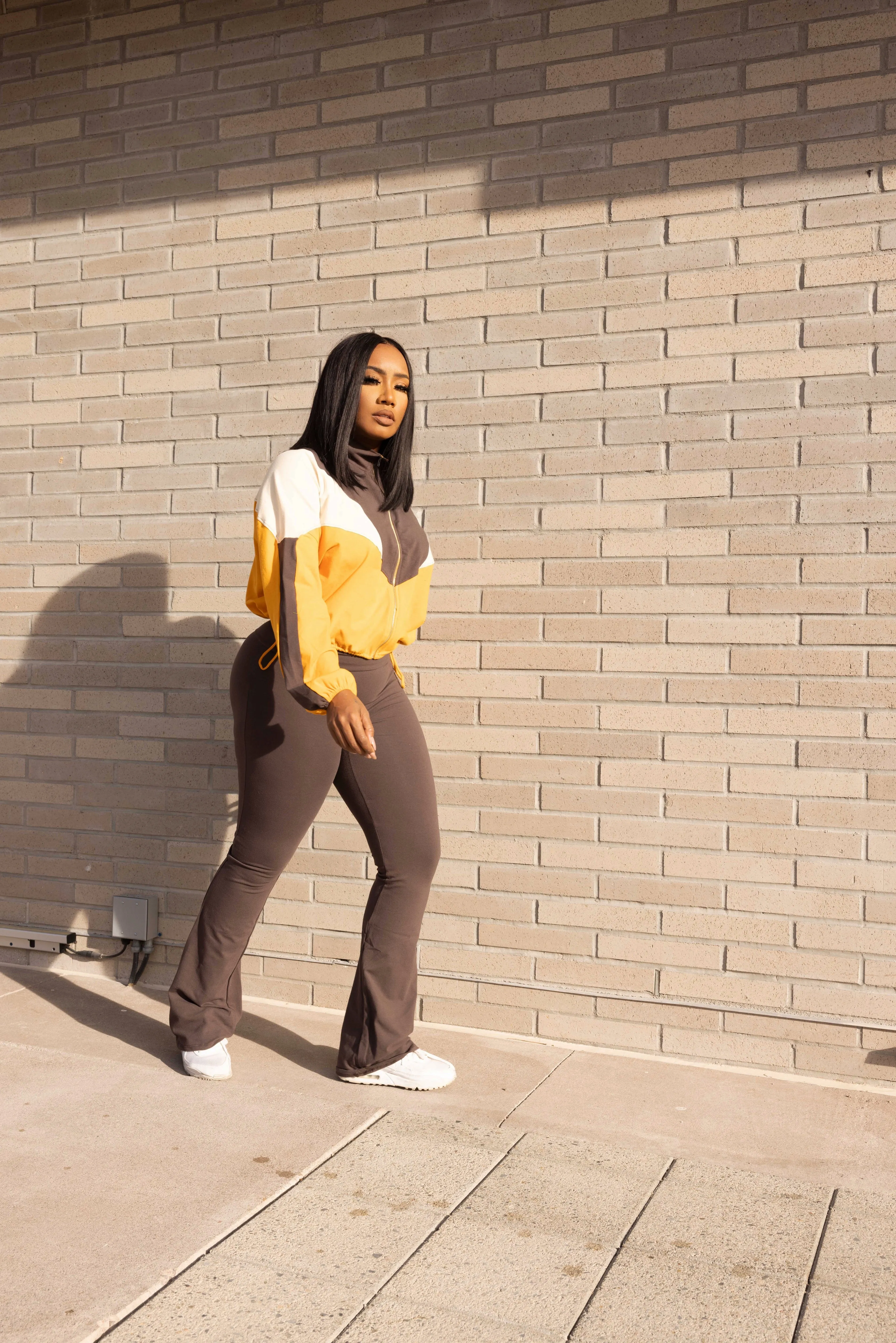 IOTA  JACKET AND LEGGING 2PC SET - BROWN MULTI