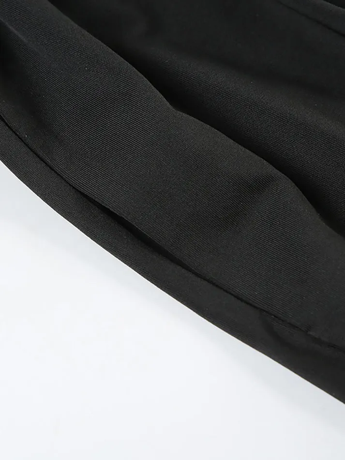 JazzHer Solid Low-Waist Drawstring Loose Pants
