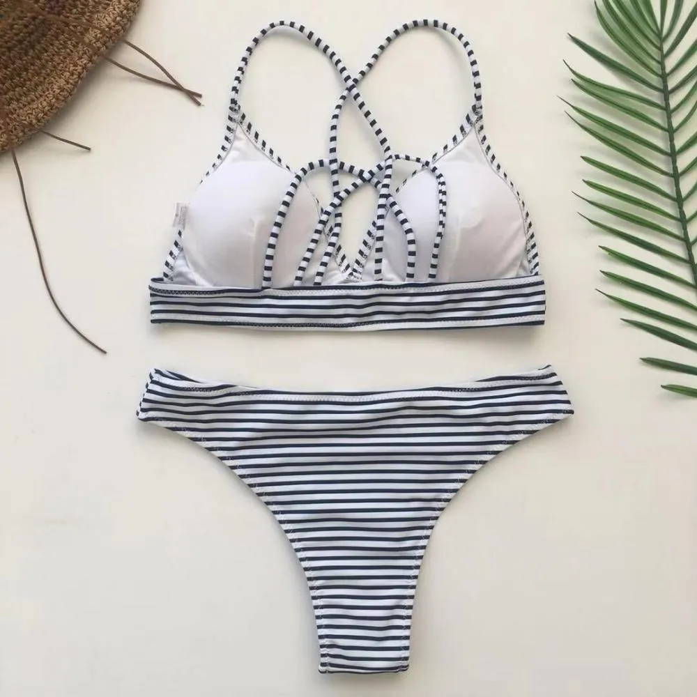 Keely Basic Striped Bikini