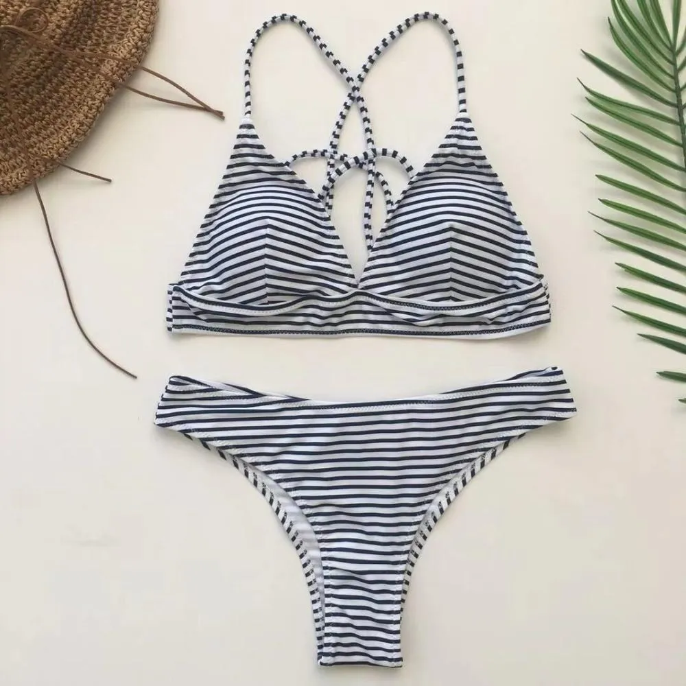 Keely Basic Striped Bikini