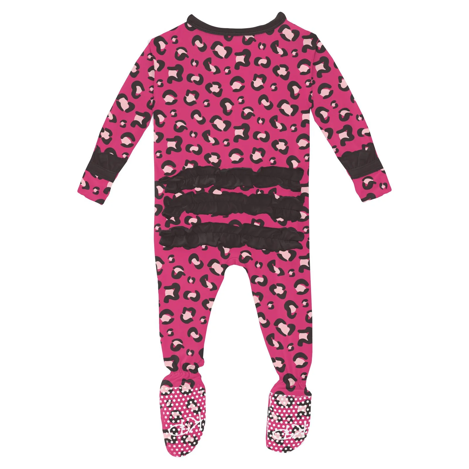 KicKee Pants Calypso Cheetah Classic Ruffle Footie with 2 Way Zipper
