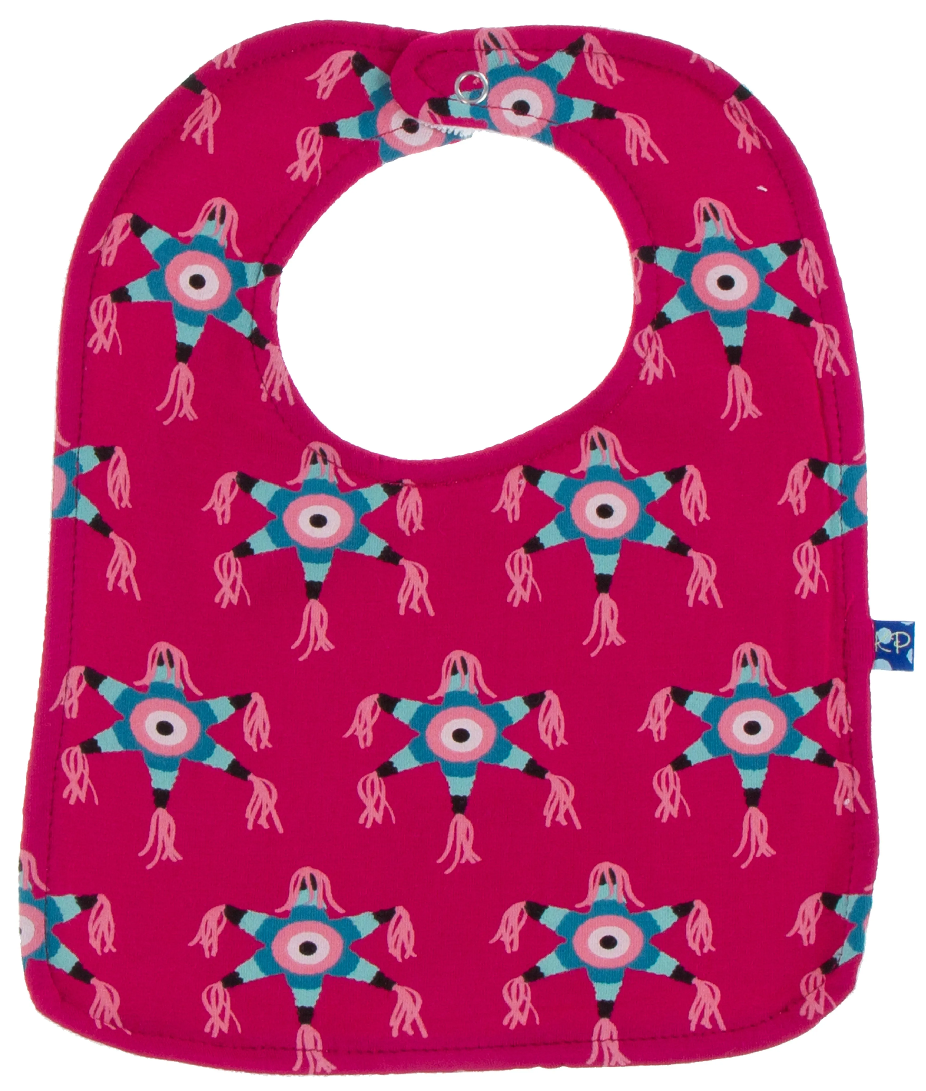 KicKee Pants Cancun Bib Set-Strawberry Mayan Pattern/Pesto Hibiscus/Rhododendron Pinata
