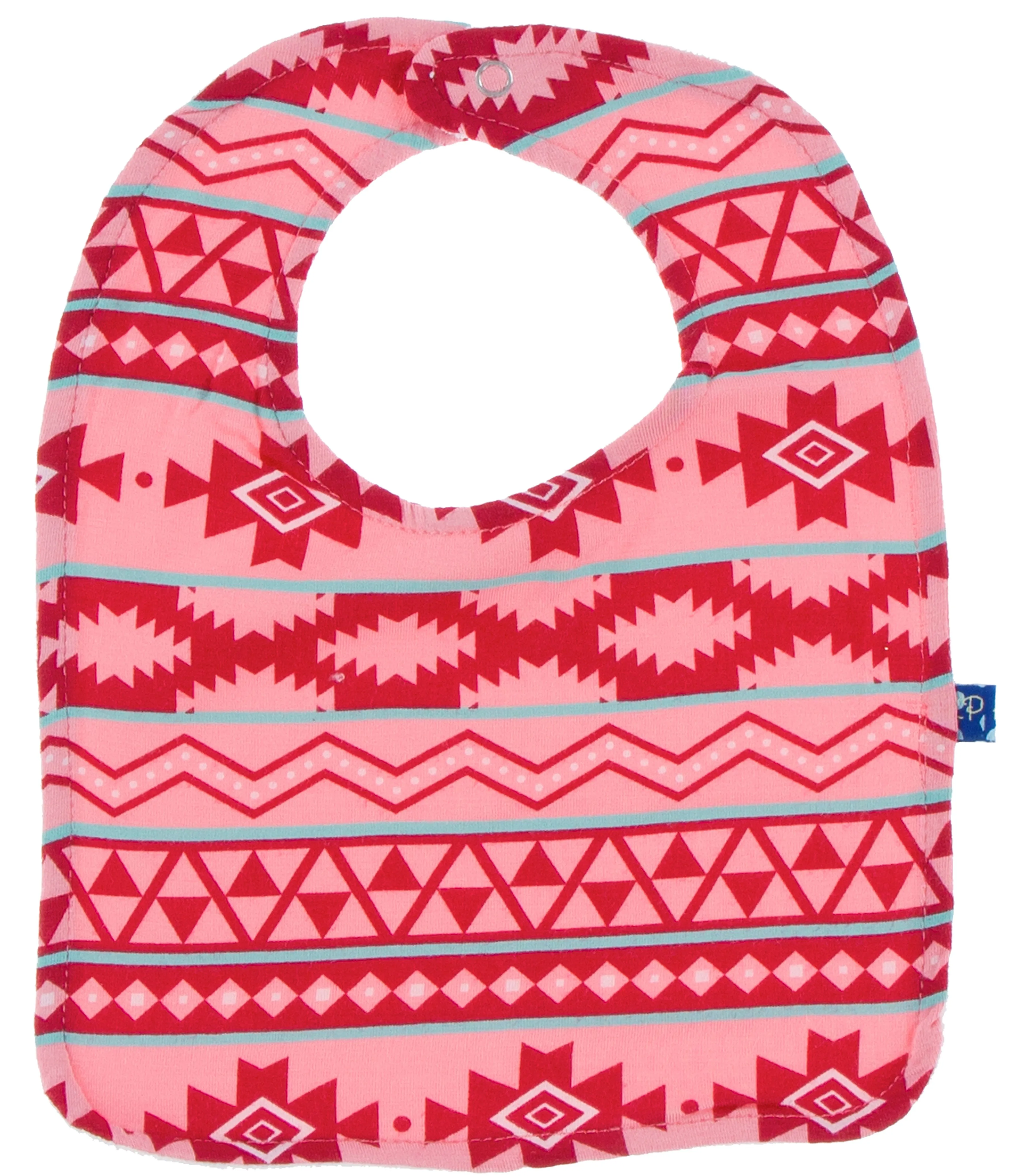 KicKee Pants Cancun Bib Set-Strawberry Mayan Pattern/Pesto Hibiscus/Rhododendron Pinata
