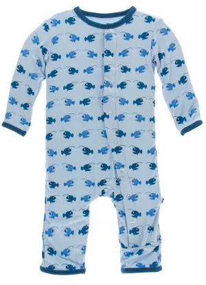 KicKee Pants Pond Angler Fish Coverall with Snaps