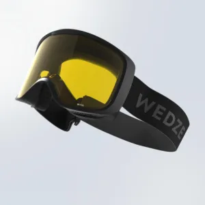 KIDS’ AND ADULT SKIING AND SNOWBOARDING GOGGLES BAD WEATHER - G 100 S1 - BLACK