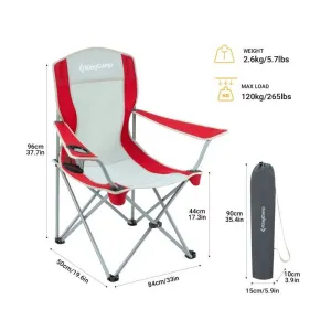 KingCamp - Classic Arms Chair (Red & Grey)