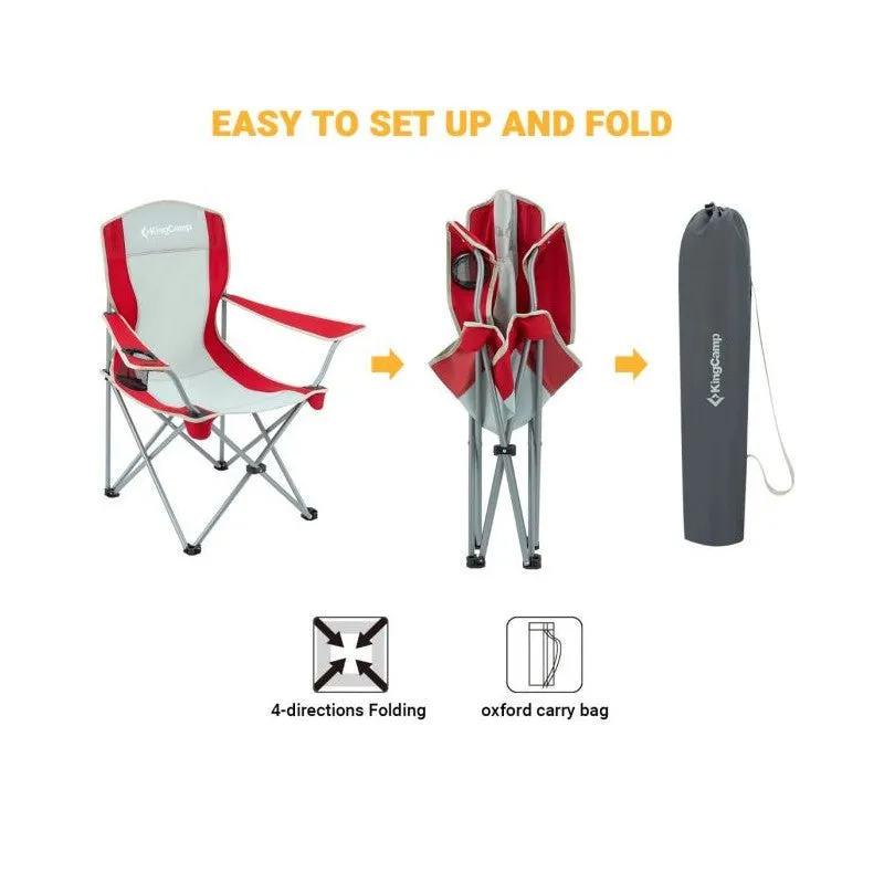 KingCamp - Classic Arms Chair (Red & Grey)