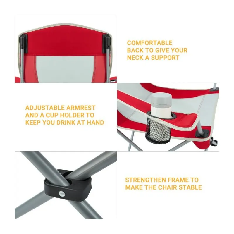 KingCamp - Classic Arms Chair (Red & Grey)