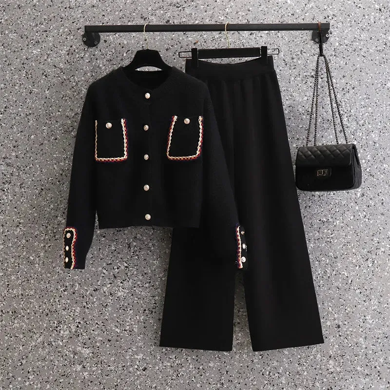 Knitting 2-pieces Sweater Cardigan Pants