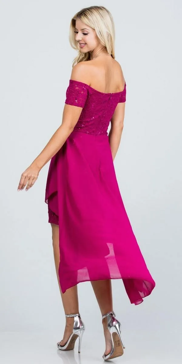 La Scala 25503 Embellished Waist High Low Cocktail Dress