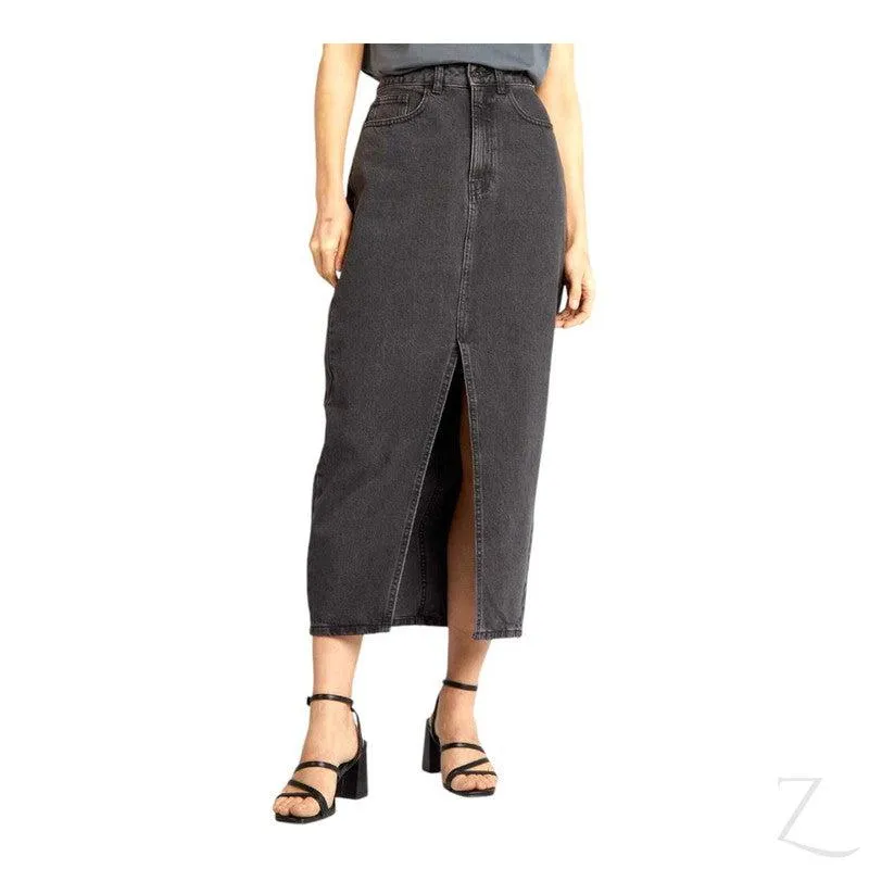 Ladies Super Strong Plain Pencil Denim Skirt | Midi  | "Mina"