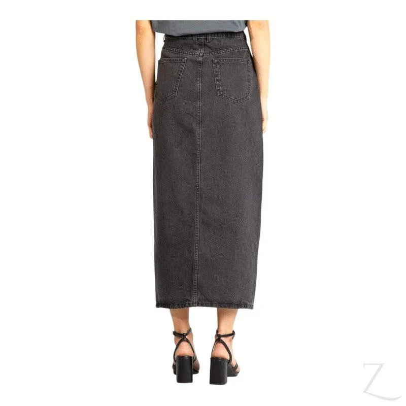 Ladies Super Strong Plain Pencil Denim Skirt | Midi  | "Mina"