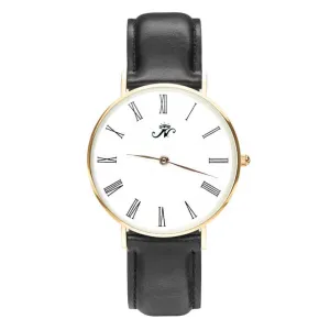 Lansdowne - Gold Timepiece with Black Leather