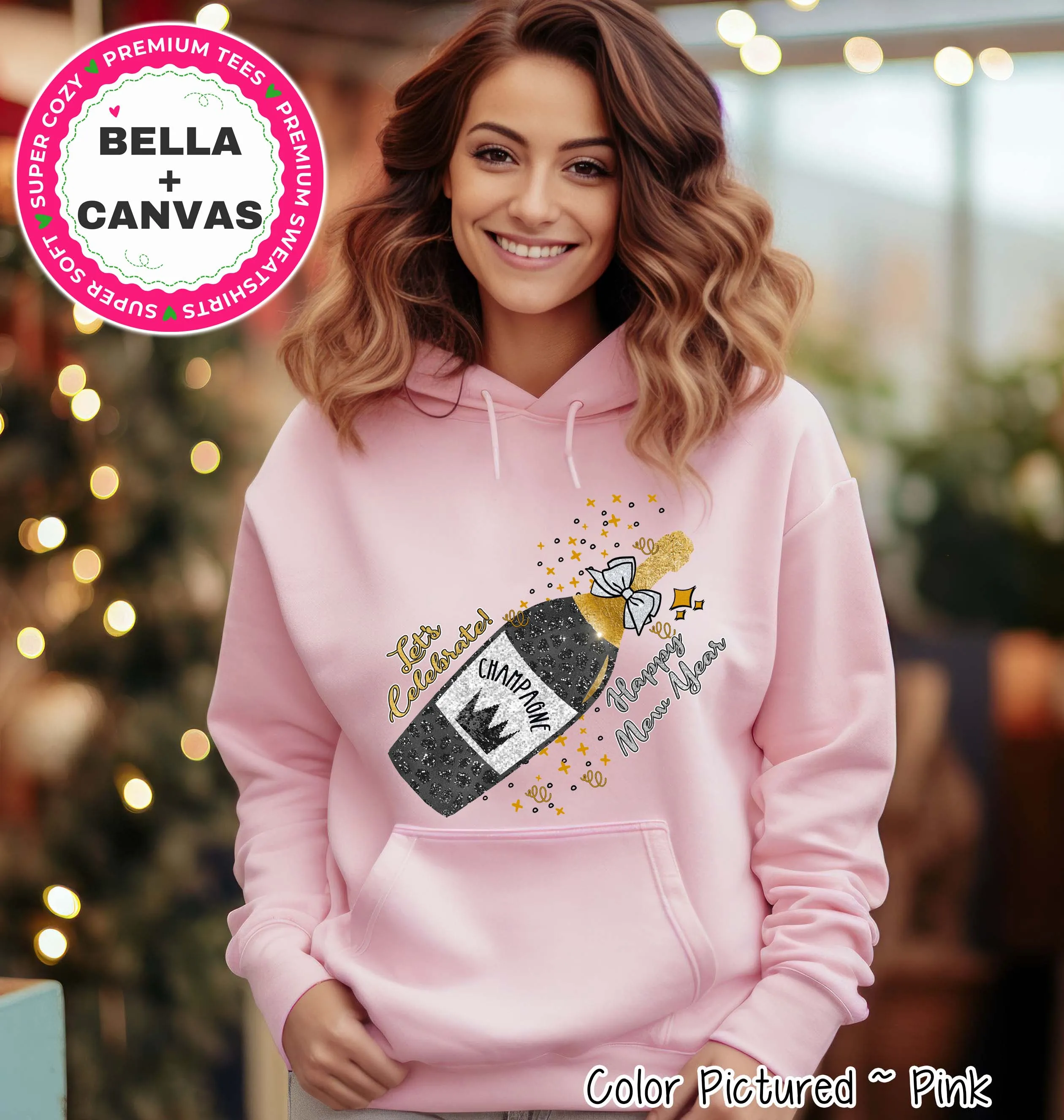 Let's Celebrate Champagne Happy New Year Tee or Sweatshirt