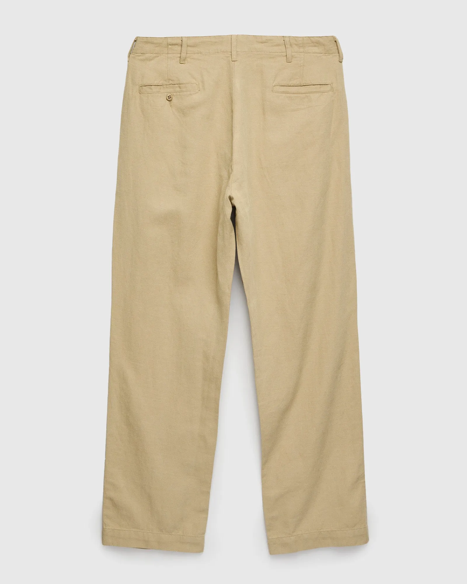 Linen Pleated Chino in Camp Khaki