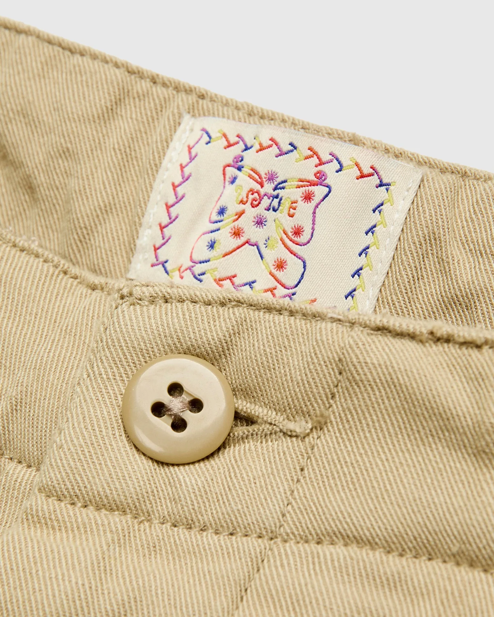 Linen Pleated Chino in Camp Khaki