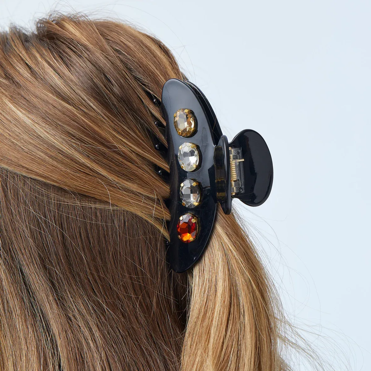 LS - Large Crystal Claw Clip | Jet