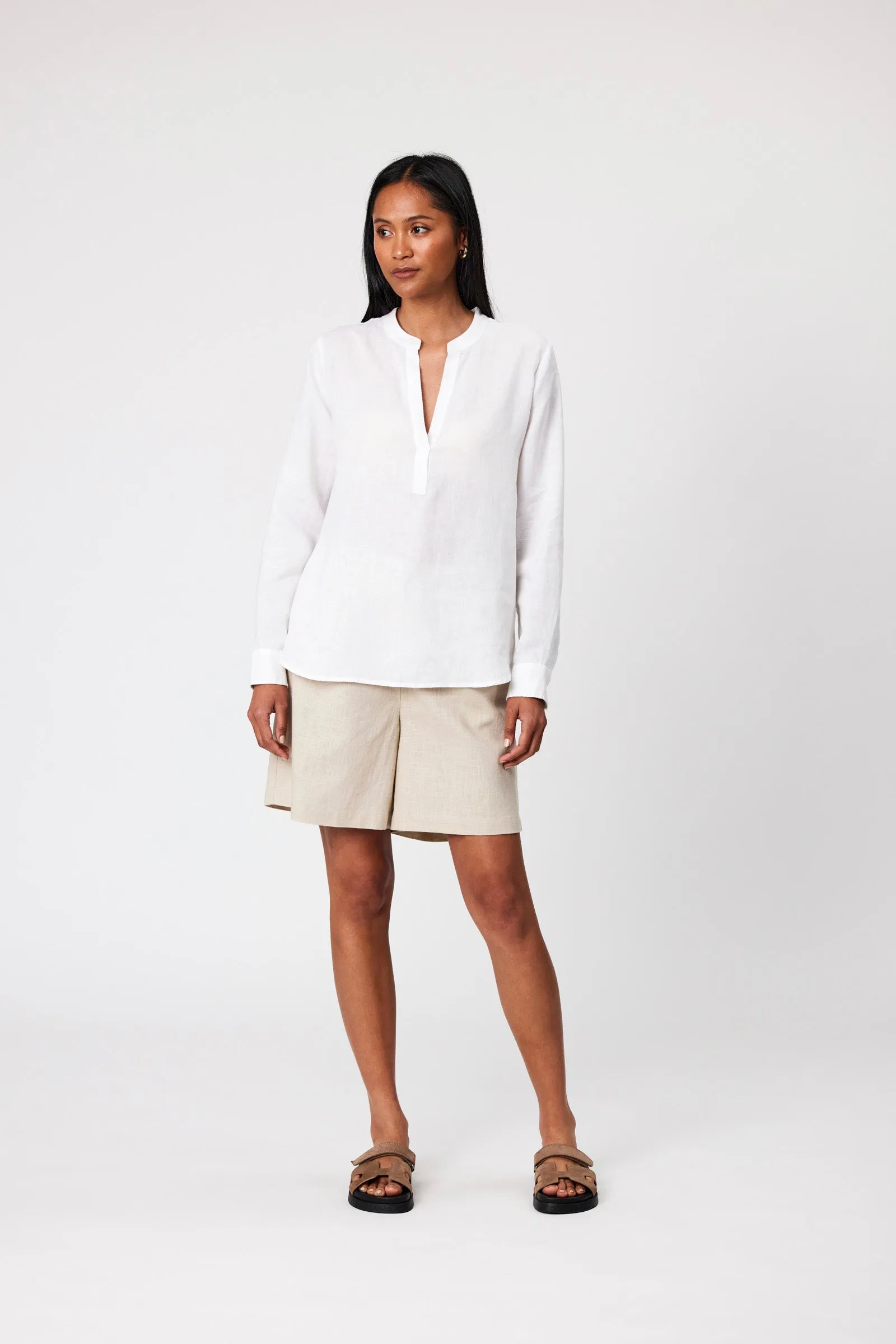 Lyric Linen Blouse - White