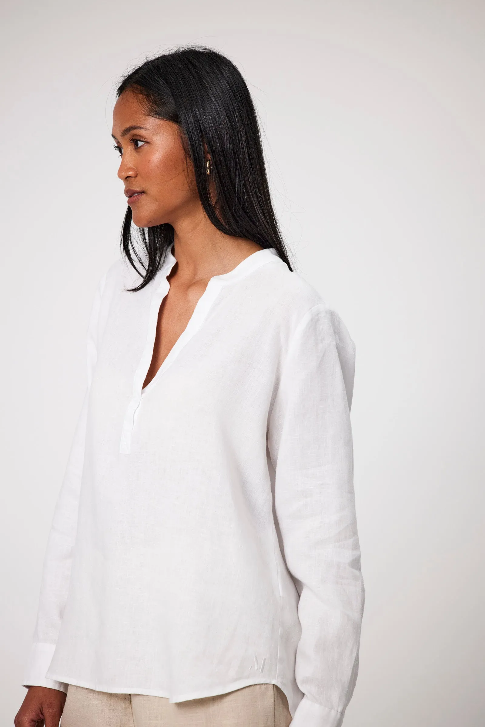 Lyric Linen Blouse - White