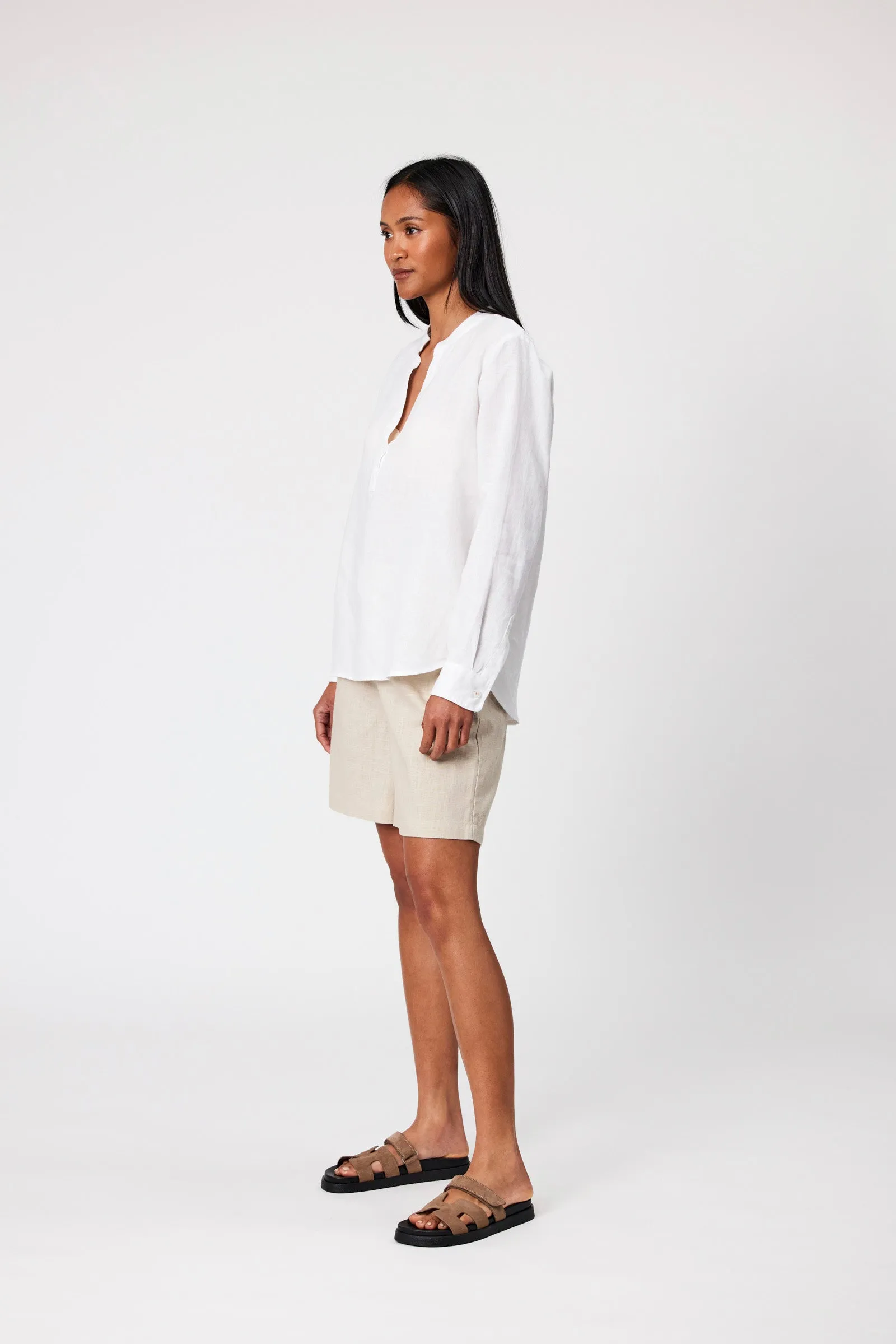 Lyric Linen Blouse - White