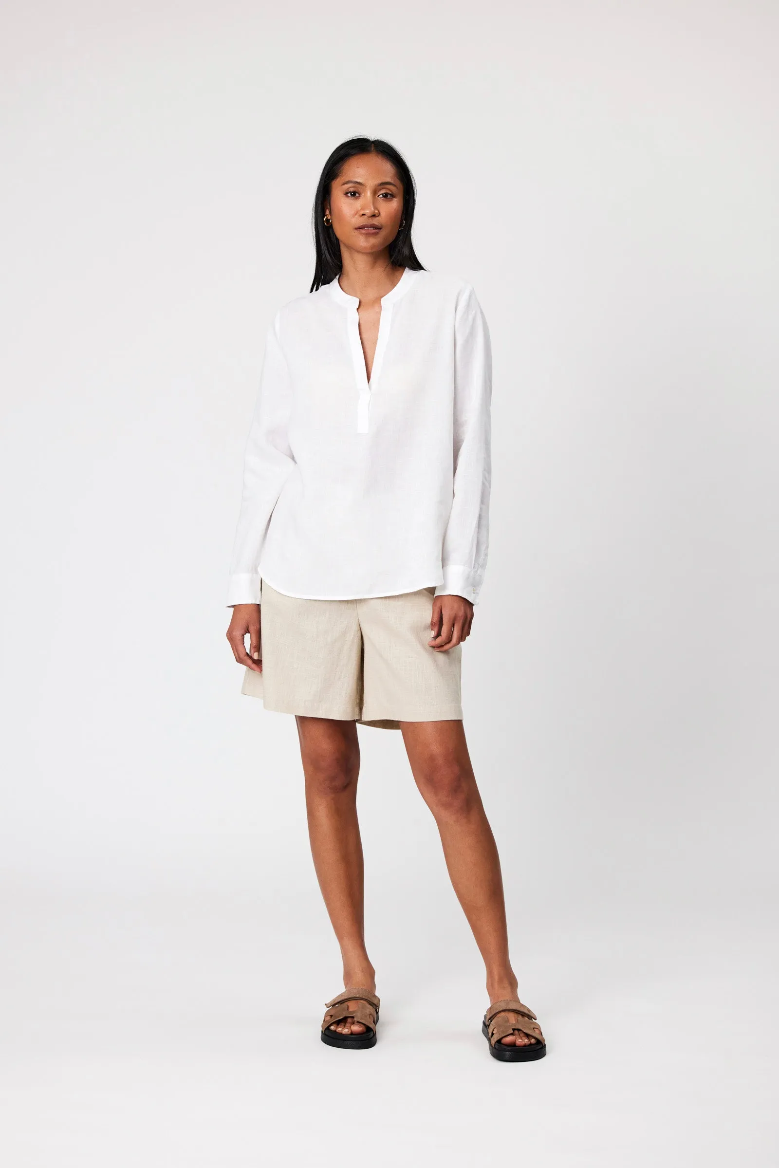 Lyric Linen Blouse - White