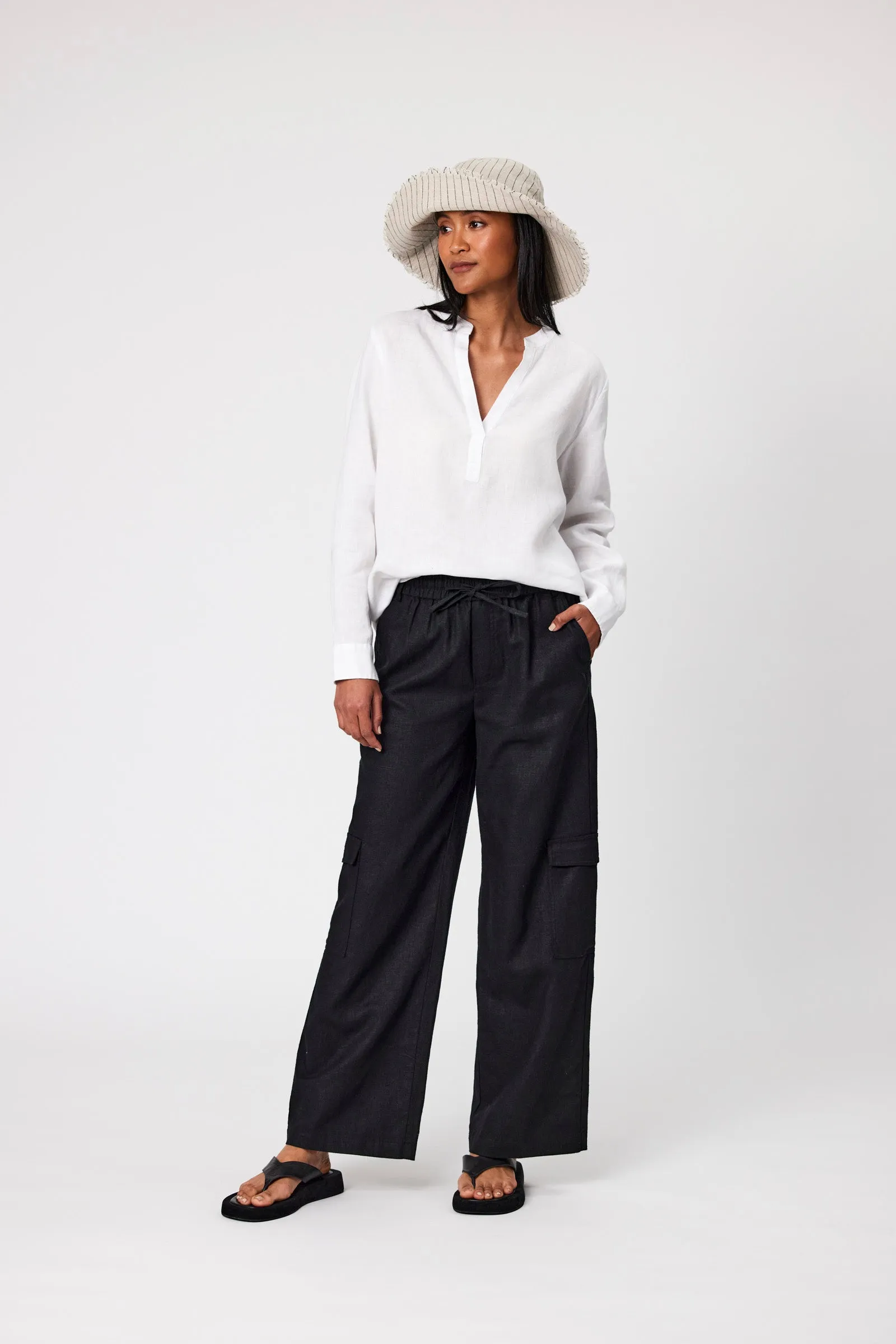 Lyric Linen Blouse - White