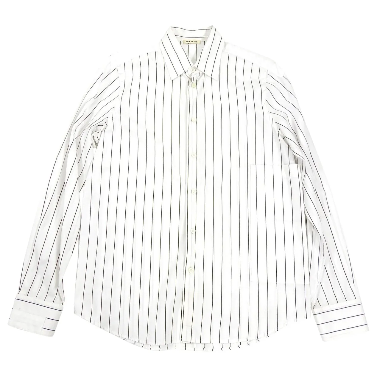 Marni Brown and White Pinstripe Shirt - L