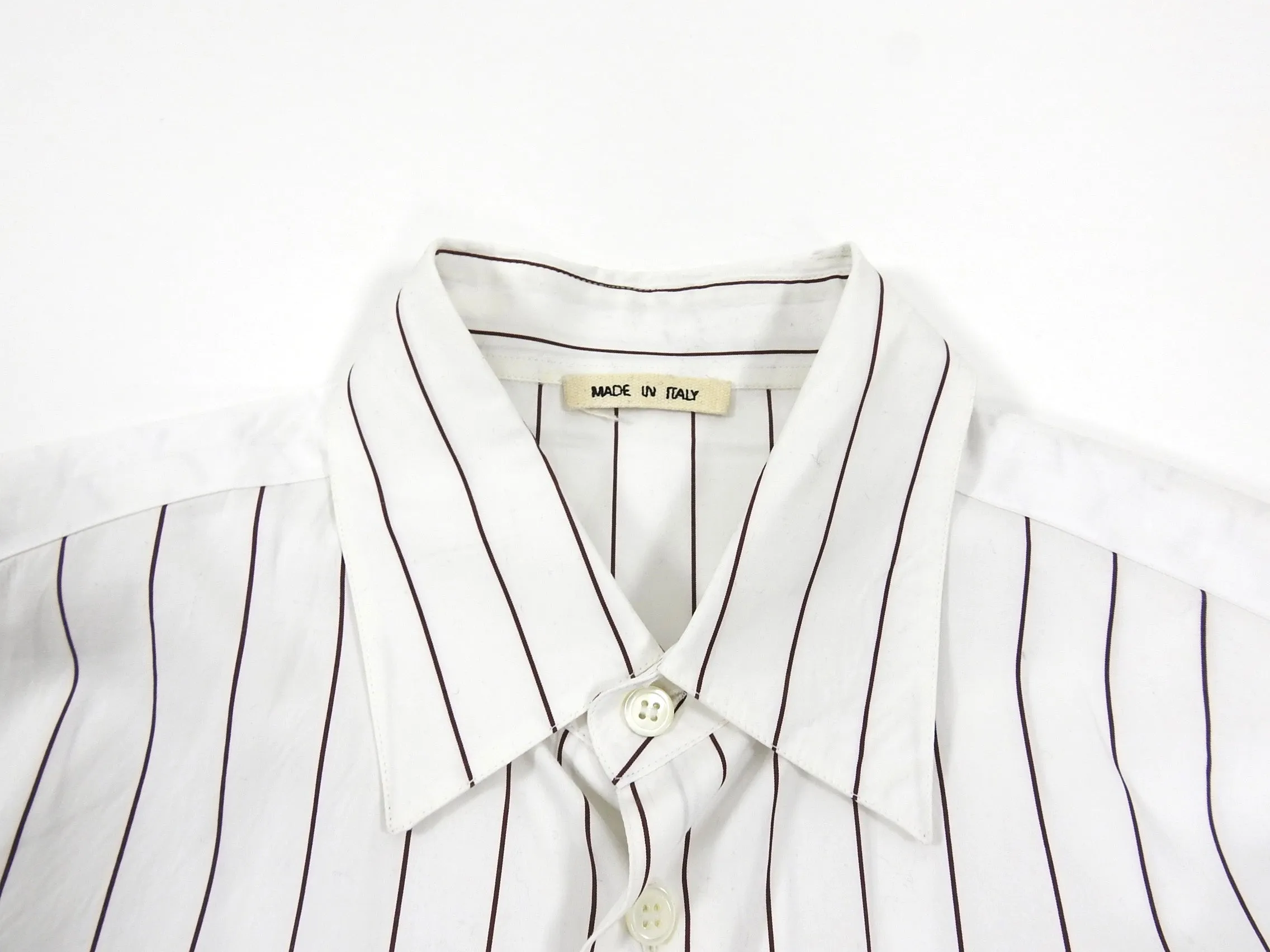 Marni Brown and White Pinstripe Shirt - L