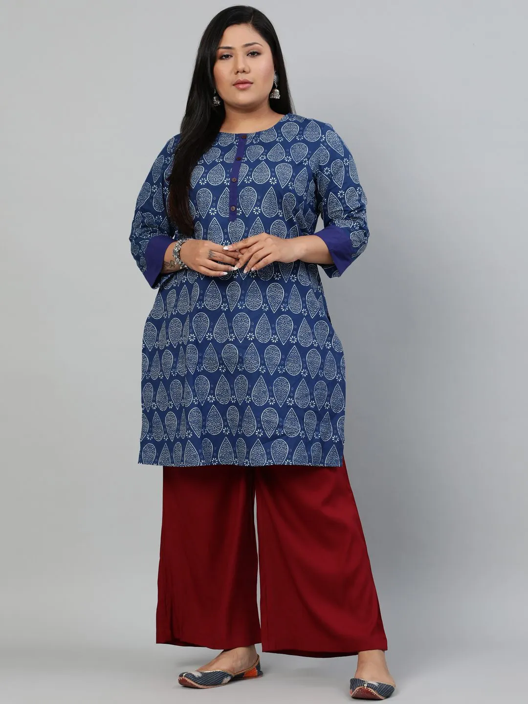 Maroon Solid Rayon Palazzo