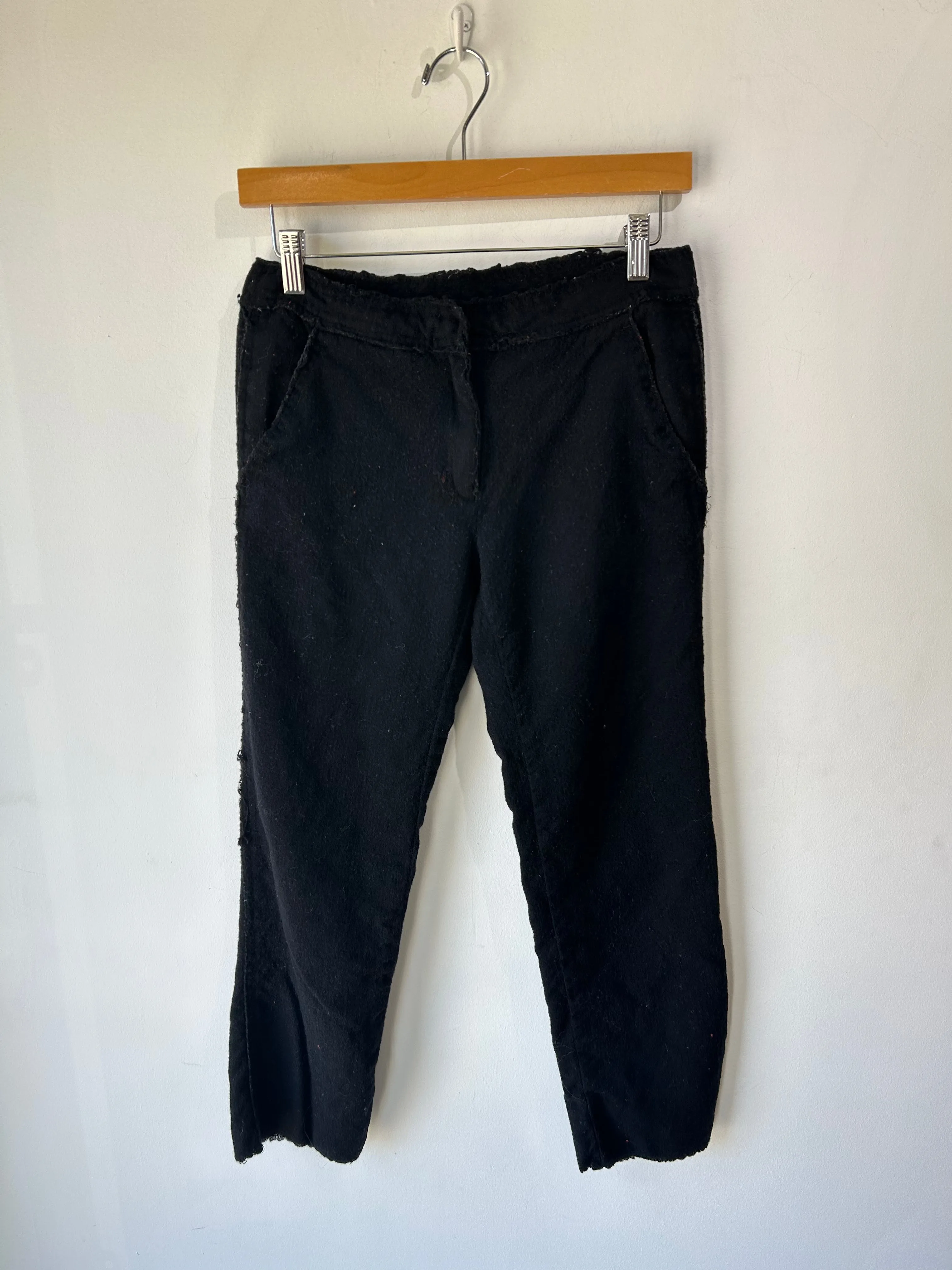 Martin Margiela Black Boiled Wool Pants