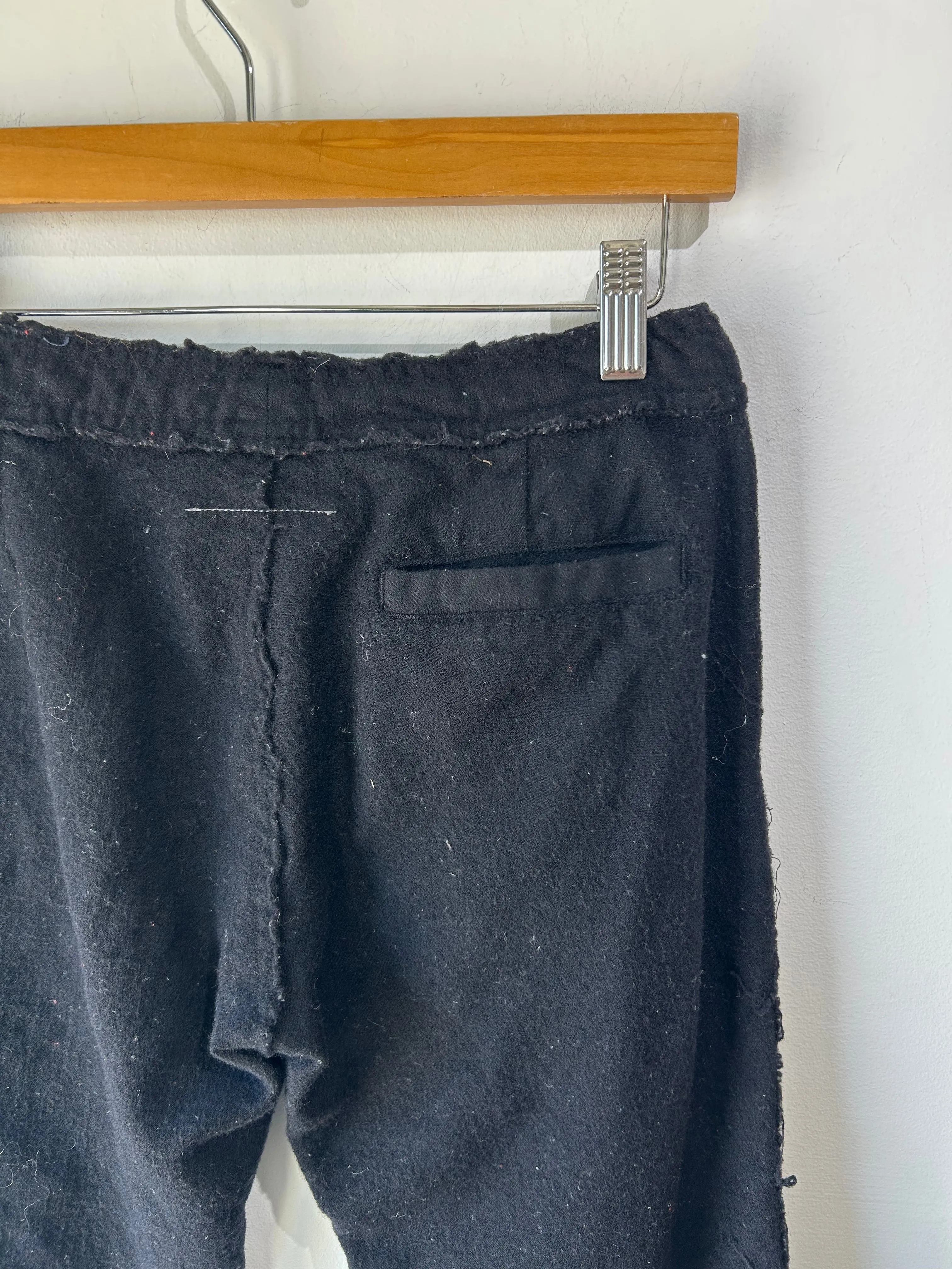 Martin Margiela Black Boiled Wool Pants