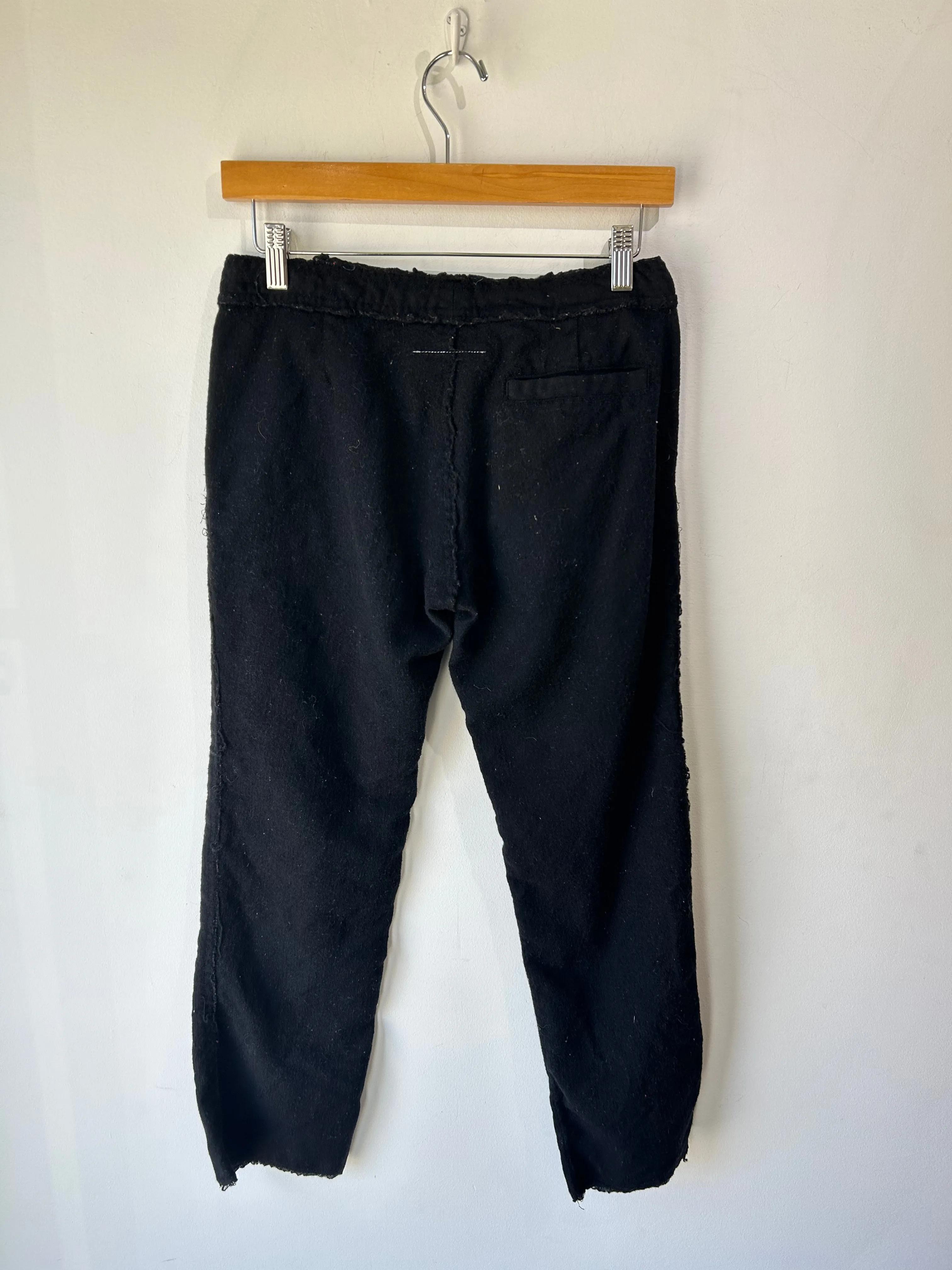 Martin Margiela Black Boiled Wool Pants