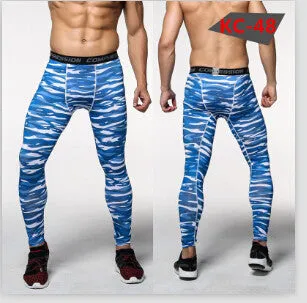 Men Compression Pants Tights Casual Bodybuilding Mans Trousers Brand Camouflage Army Green Skinny Leggings