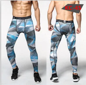 Men Compression Pants Tights Casual Bodybuilding Mans Trousers Brand Camouflage Army Green Skinny Leggings