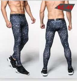 Men Compression Pants Tights Casual Bodybuilding Mans Trousers Brand Camouflage Army Green Skinny Leggings