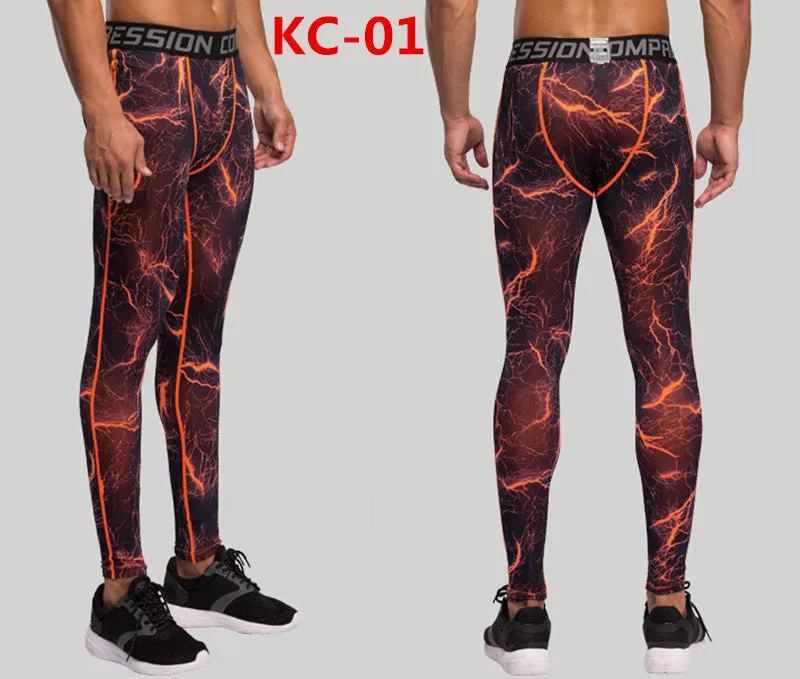 Men Compression Pants Tights Casual Bodybuilding Mans Trousers Brand Camouflage Army Green Skinny Leggings