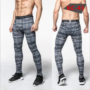 Men Compression Pants Tights Casual Bodybuilding Mans Trousers Brand Camouflage Army Green Skinny Leggings
