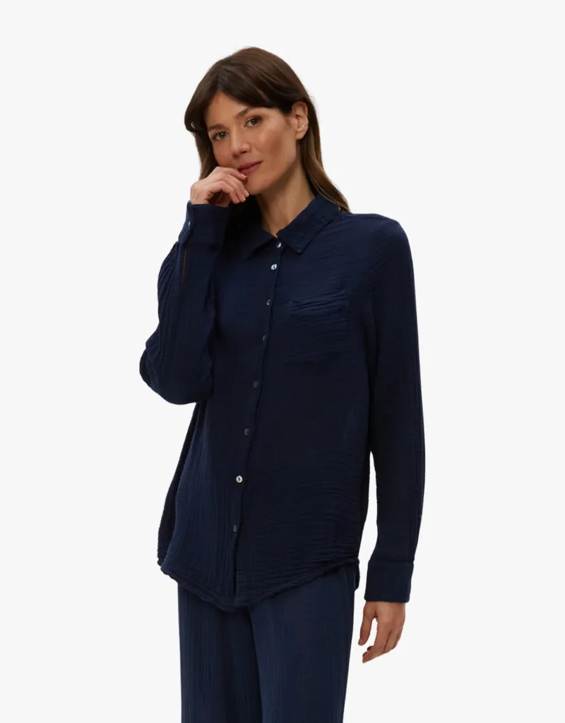Michael Stars Ernie Button Down with Pocket in Nocturnal