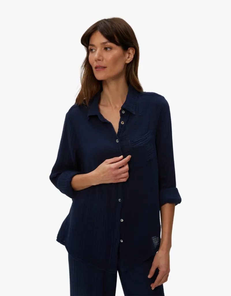 Michael Stars Ernie Button Down with Pocket in Nocturnal