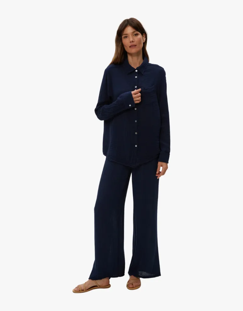 Michael Stars Ernie Button Down with Pocket in Nocturnal
