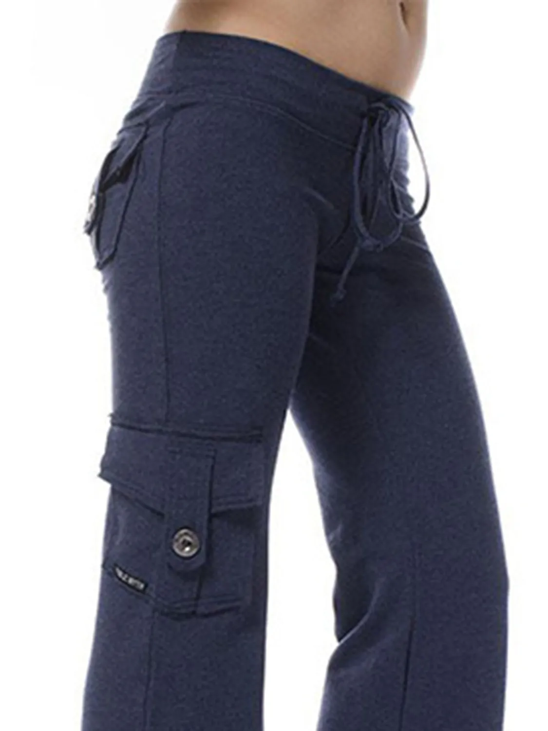 Mid Waist Pants with Pockets XS-XL