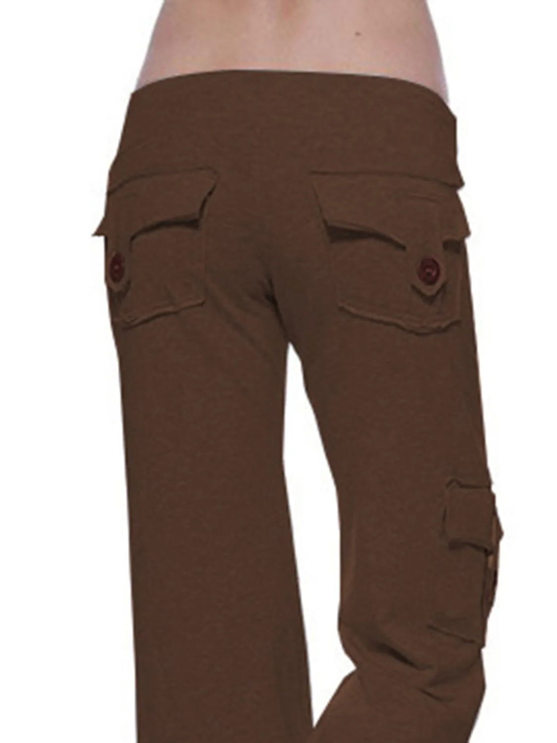 Mid Waist Pants with Pockets XS-XL