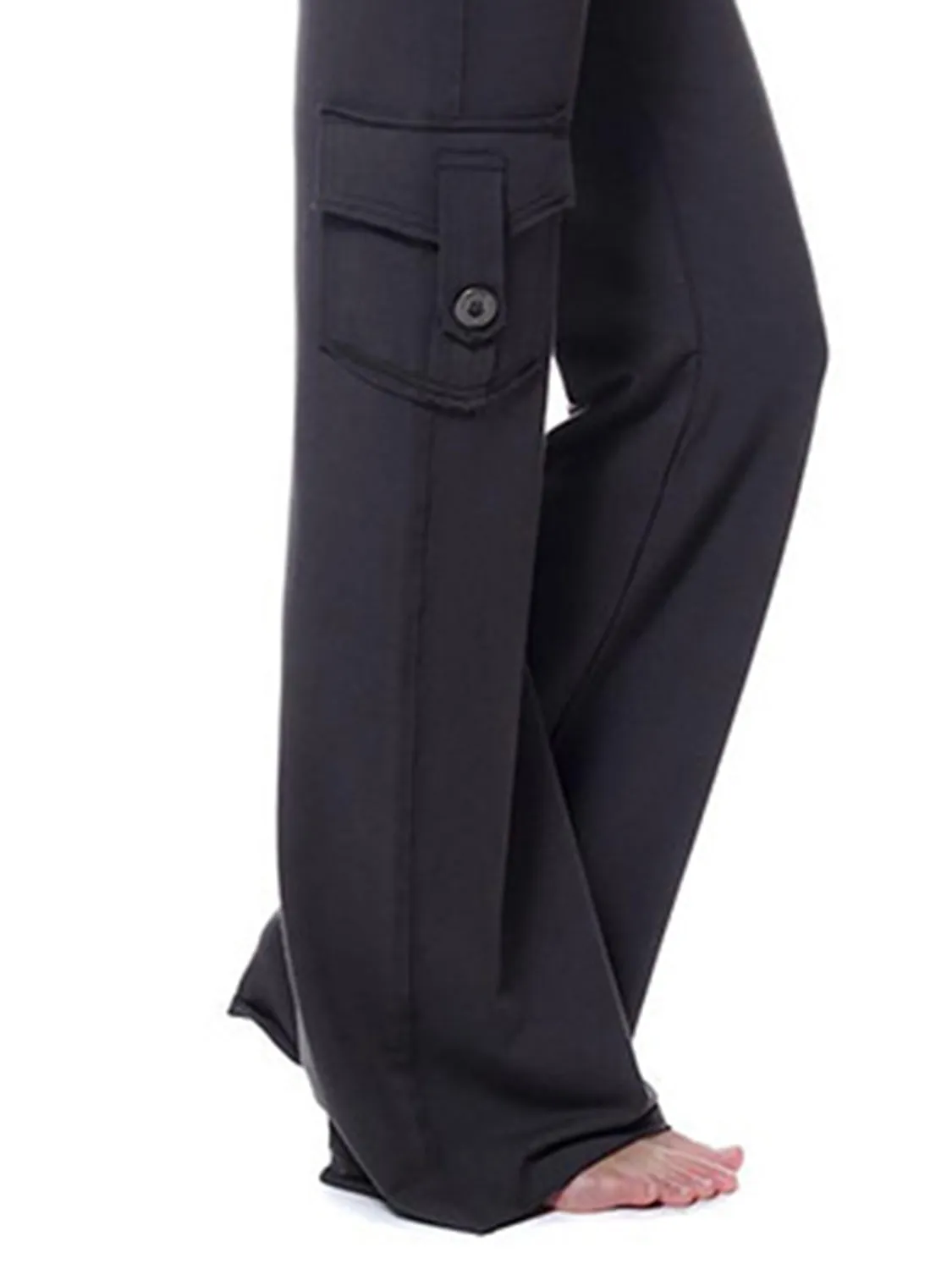 Mid Waist Pants with Pockets XS-XL
